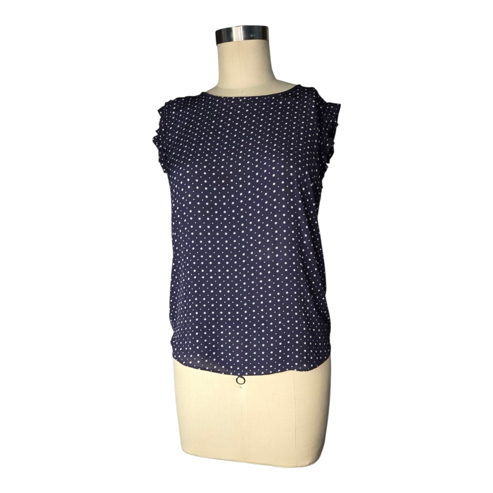 Joie Sleeveless Blue and White Blouse
